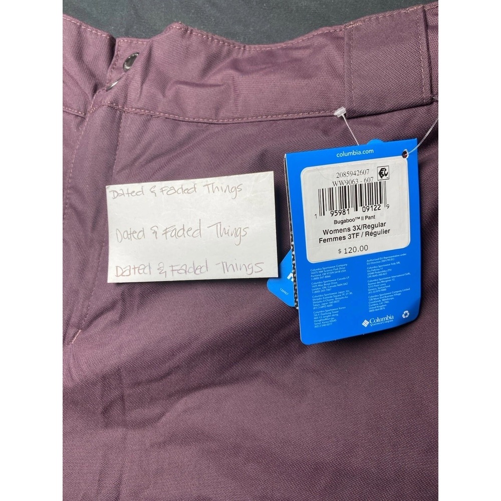 *NWT Columbia Women Size 3X Regular Bugaboo II Pant Purple Plum Snow Pants $120 - Picture 11 of 16